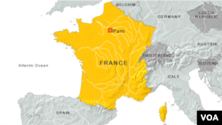Peta wilayah Perancis.
