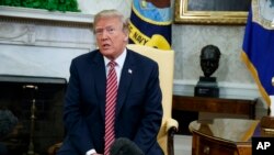 Le président américain Donald Trump a la Maison Blanche, Washington, le 10 avril 2018