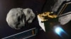 Illustration of NASA's DART spacecraft prior to impact at the Didymos binary asteroid system
