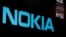 រូបឯកសារ៖ ស្លាកសញ្ញា​ក្រុមហ៊ុន​ Nokia​ ដាក់តាំង​បង្ហាញ​នៅ​លើ​អេក្រង់​ក្នុង​ទីក្រុង​ញូវយ៉ក។