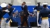 President Barack Obama congratulates graduates of the 2012 class of the U.S. Air Force Academy in Colorado Springs, Colorado, May 23, 2012.