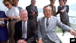지미 카터 전 미국 대통령이 지난 1994년 6월 북한을 방문하고 김일성 주석과 면담했다.