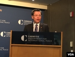 台湾对外贸易发展协会董事长的梁国新 (美国之音钟辰芳拍摄)