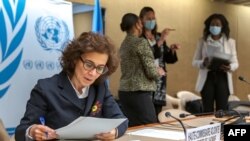 联合国人权事务代理高级专员娜达·纳西弗 (Nada Al-Nashif)。 -资料照