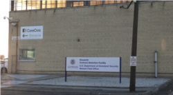 FILE - The Elizabeth Detention Center is in an industrial area surrounded by parking lots, a railroad, a freight station and the New Jersey Turnpike.