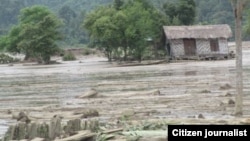 ရွှံ့ဖုံးလွှမ်းသွားတဲ့ ချင်းပြည်နယ်၊ တွန်းဇံမြို့နယ်အတွင်းက ဟားခါးလေးကျေးရွာ။