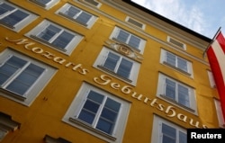 FILE - The birth house of Austrian composer Wolfgang Amadeus Mozart is seen in Salzburg, Austria, May 27, 2016.