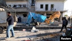 Alep en Syrie, après des bombardements, le 8 février 2016.(Photo REUTERS/Abdalrhman Ismail)