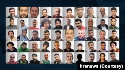 This image shows a number of "political and security" prisoners sentenced to death by the courts of the Islamic Republic of Iran.