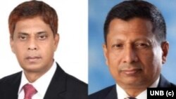 বাংলাদেশ পুলিশের সাবেক দুই প্রধান, একেএম শহিদুল হক (বাঁয়ে) এবং চৌধুরী আহদুল্লাহ আল-মামুন। 