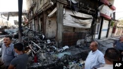 خرابی های ناشی از بمب گذاری های انتحاری در بغداد - ۷ اوت ۲۰۱۴