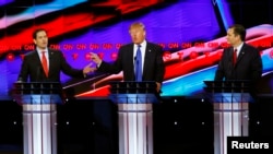 Rippaabilikaanota (Mirgaa_Bitaa) Senator Marco Rubio, Donald Trump fi Senator Ted Cruz faatti Houston,Texas.