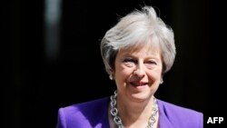 L'ex-première ministre britannique, Theresa May, à la Chambre des communes, le 4 juillet 2018.