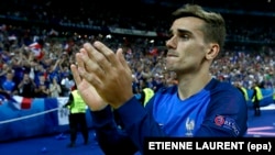 L'attaquant international français de l'Atlético Madrid, Antoine Griezmann, 10 juillet 2016. epa/ETIENNE LAURENT
