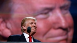 Republican presidential candidate Donald Trump, speaks during the final day of the Republican National Convention in Cleveland, July 21, 2016. 