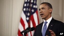 President Barack Obama speaks in the East Room of the White House in Washington, June 28, 2012, after the Supreme Court ruled on his health care legislation.