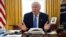 U.S. President Donald Trump is interviewed by Reuters in the Oval Office at the White House in Washington, Feb. 23, 2017.