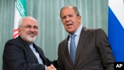 لاوروف وظریف، در دیدار ۲۹ اوت ۲۰۱۴