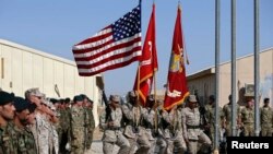 مراسم انتقال کنترل پایگاه نظامی آمریکا در ولایت هلمند به نیروهای افغان – ۴ آبان ۱۳۹۳ 