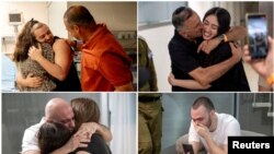 گروگانان اسراییلی پس از رهایی از چنگ حماس و رسیدن به اسراییل