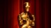 An Oscar statue is seen during the nominations announcements for the 88th Academy Awards in Beverly Hills, California, Jan. 14, 2016.