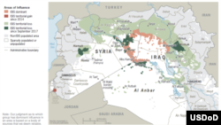 Islamic State losses in 2017 drawn on an unclassified map published by the U.S. Department of Defense
