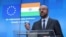 FILE - European Council President Charles Michel speaks during a news conference in Brussels, July 15, 2020, after a virtual summit with Indian Prime Minister Narendra Modi.