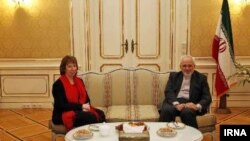 محمدجواد ظریف وزیر امور خارجه ایران و کاترین اشتون مسئول سیاست خارجی اتحادیه اروپا