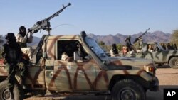 Des Touaregs à la tête d'un mouvement rebelle dans le désert au nord du Niger, en janvier 2008