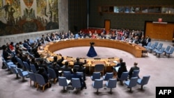Arhiva - Članovi Saveta bezbednosti Ujedinjenih nacija glasaju tokom sastanka UN o situaciji na Bliskom istoku u sedištu UN 10. juna 2024. godine u Njujorku.