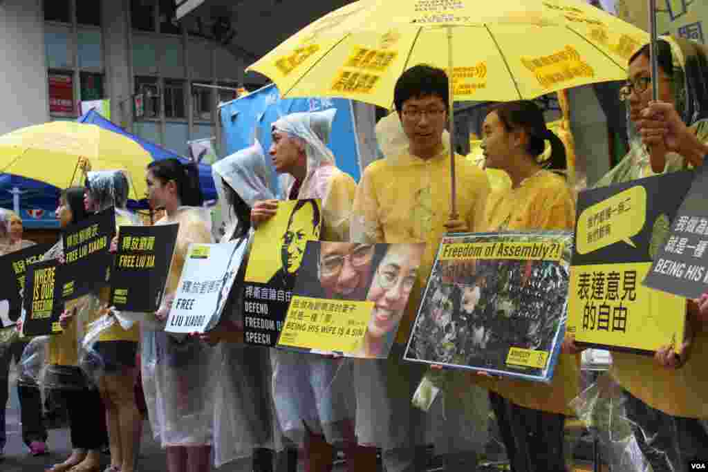香港几十万市民上街参加七一大游行要求真普选 (美国之音海彦拍摄)
