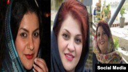 از راست: ندا ثابتی، نوشین افشار و فروغ فرزانه سه شهروند بهایی اهل آبادان و اهواز