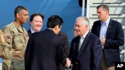 美国国务卿蒂勒森于星期五抵达韩国（2017年3月17日）