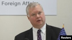 스티븐 비건 미국 국무부 대북특별대표이 지난 10일 서울 외교부 청사에서 이도훈 한국 외교부 한반도평화교섭본부장과 회담했다. 