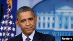 2013年10月8日美国总统奥巴马在白宫发表有关政府关闭问题的讲话。
