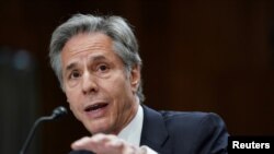 Говорејќи на сослушување на Комитетот за надворешни односи на Сенатот, Блинкен го нарече потегот на Меѓународниот кривичен суд „длабоко погрешна“ одлука која ќе ги комплицира изгледите за постигнување договор за заложници и прекин на огнот