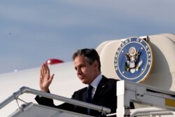 U.S. Secretary of State Antony Blinken arrives at the Berlin Brandenburg Airport in Schonefeld, Germany, June 23, 2021, to travel to Berlin. Blinken begins a week long trip to Europe traveling to Germany, France and Italy.