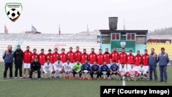 تیم ملی فوتبال افغانستان با ترکیب از بازیکنان ساکن در داخل و خارج افغانستان در کابل.