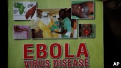 وزارت بهداشت نیجریه اطلاعات مربوط به علائم بیماری ابولا و راههای پرهیز از ابتلا به آن را در مکان های عمومی نصب کرده است.