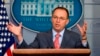 FILE - White House acting Chief of Staff Mick Mulvaney speaks during a press briefing in Washington, Oct. 17, 2019. Mulvaney failed to show up for a scheduled deposition Nov. 8, despite a subpoena issued by the House Intelligence Committee.