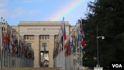 스위스 제네바의 유엔 본부 건물. (자료사진)