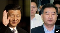 中国国家副主席习近平（左）和广东省委书记汪洋