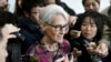 FILE- U.S. Deputy Secretary of State Wendy Sherman speaks to reporters after her meeting in Seoul, South Korea, Thursday, Jan. 29, 2015. (AP Photo/Ahn You