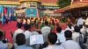 Cambodian artists perform traditional dances, held at the Cambodian People's Party headquarters, to mark 37 years since the the fall of the Khmer Rouge, on January 7, 1979, Phnom Penh, Cambodia. (Hul Reaksmey/VOA Khmer) 