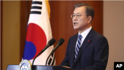 韩国总统文在寅7日在青瓦台发表新年演说