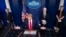 President Donald Trump speaks about the coronavirus in the James Brady Briefing Room, in Washington, March 26, 2020.