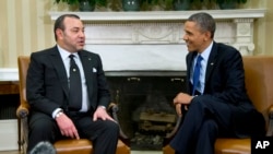 Mohammed VI avec Barack Obama, Washington, DC, le 22 novembe 2013.(AP Photo/ Evan Vucci) 