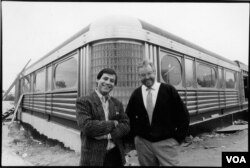 Founders Chef Ype Von Hengst (right and Robert Giaimo during construction of the first Silver Diner in 1989. (Courtesy of Silver Diner)