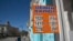 A sign displaying currency rates is seen in Simferopol, Crimea, March 22, 2014.