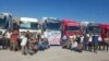 Iranian truck drivers in the northeastern region of Khorasan on strike over low wages, May 23, 2018